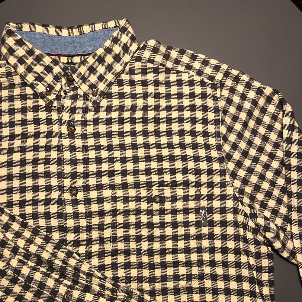 Woolrich Large Flannel. Black and cream/yellow check.